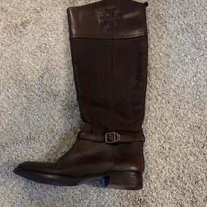 Tory Burch Simone Dark Brown Leather Knee-High riding Boots 8